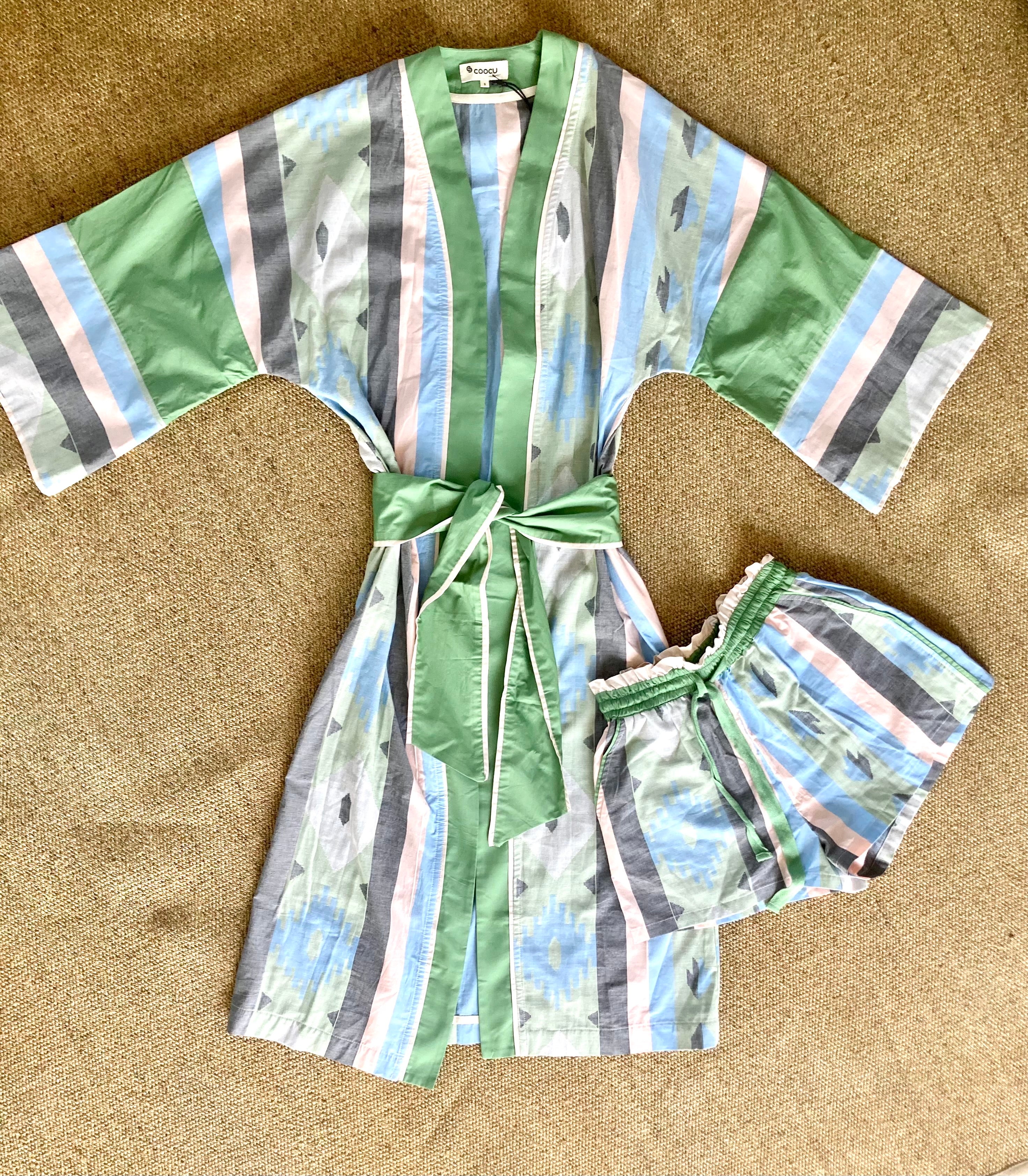 Set kimono+short verde