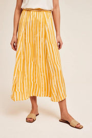 Falda midi rayas amarillas