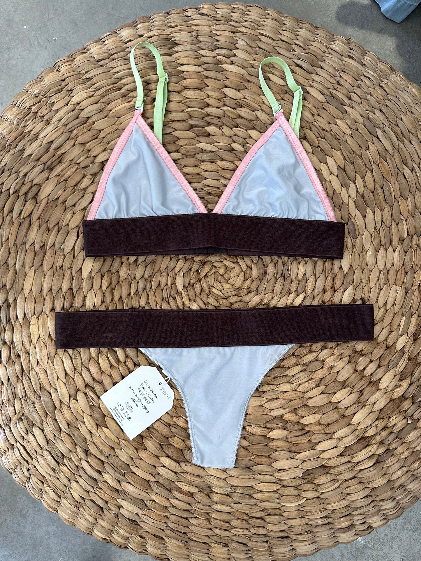 Conjunto interior / bikini brasileño Itaca malva y marrón