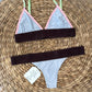 Conjunto interior / bikini brasileño Itaca malva y marrón