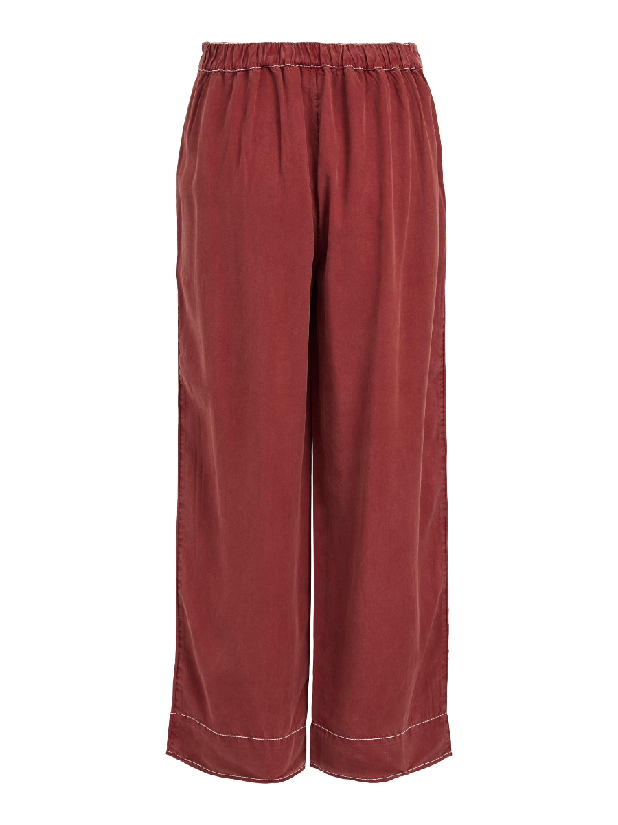 Pantalones cropped color tinto