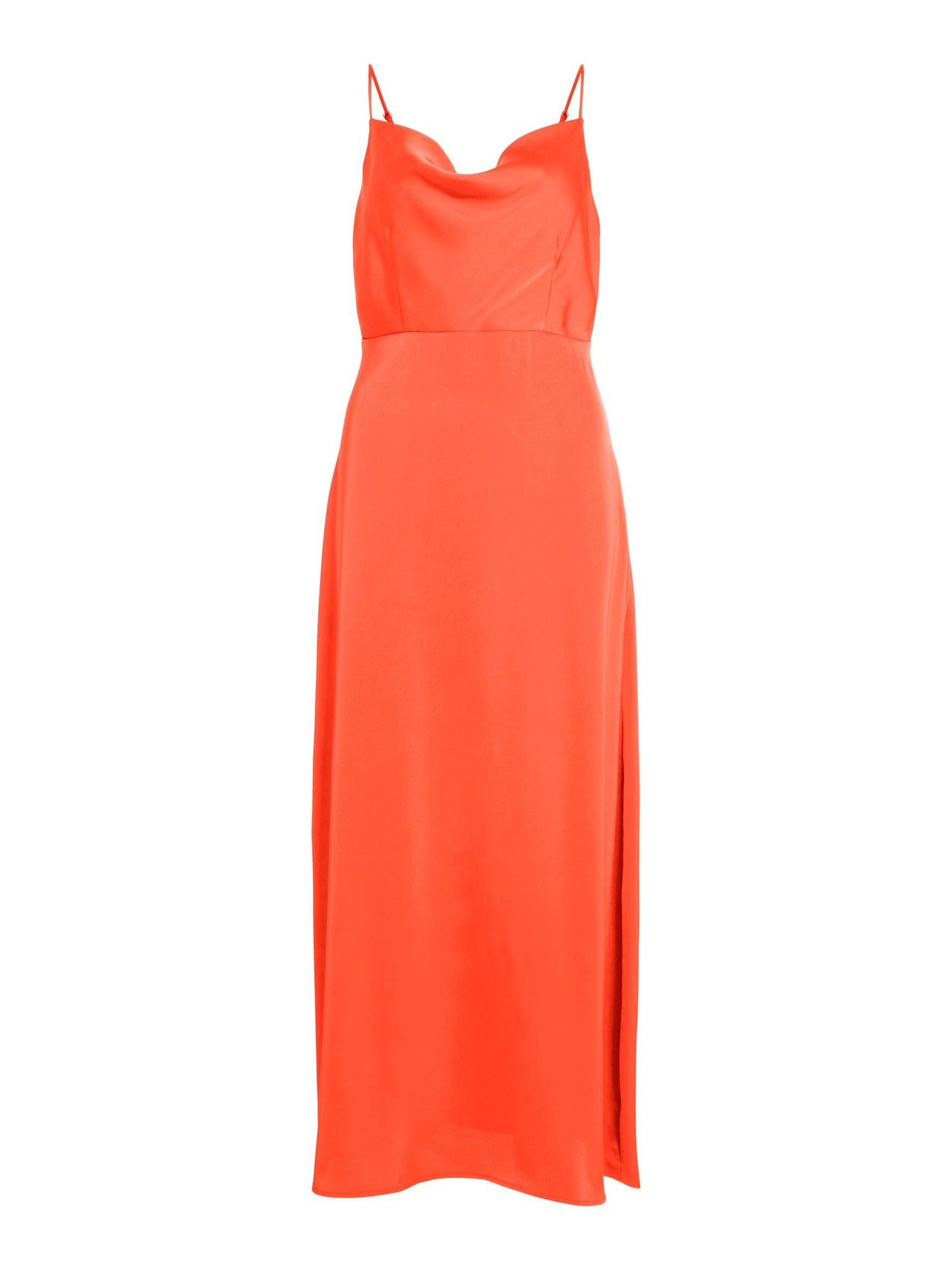 Vestido largo naranja escote espalda