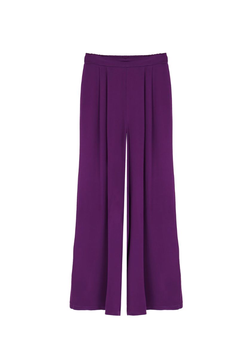 Pantalón 100% viscosa con caída violeta