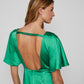 Vestido midi escote espalda verde