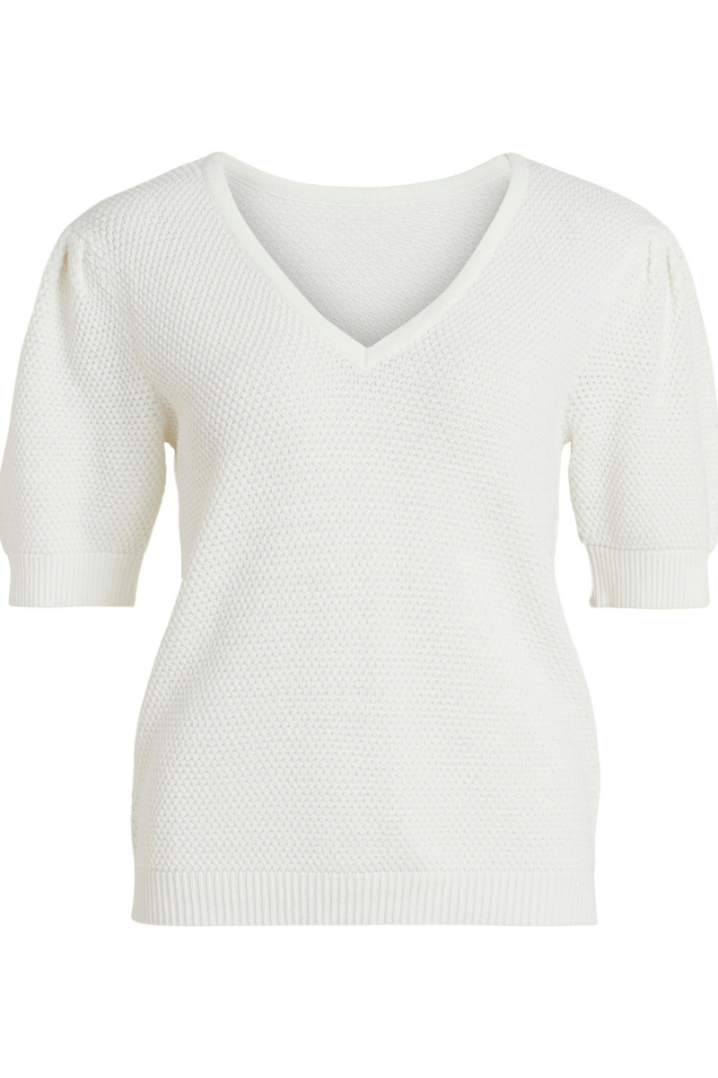 Camiseta blanca manga corta cuello pico