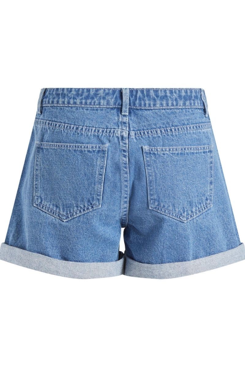 Shorts vaqueros con detalles bordados en los bolsillos delanteros