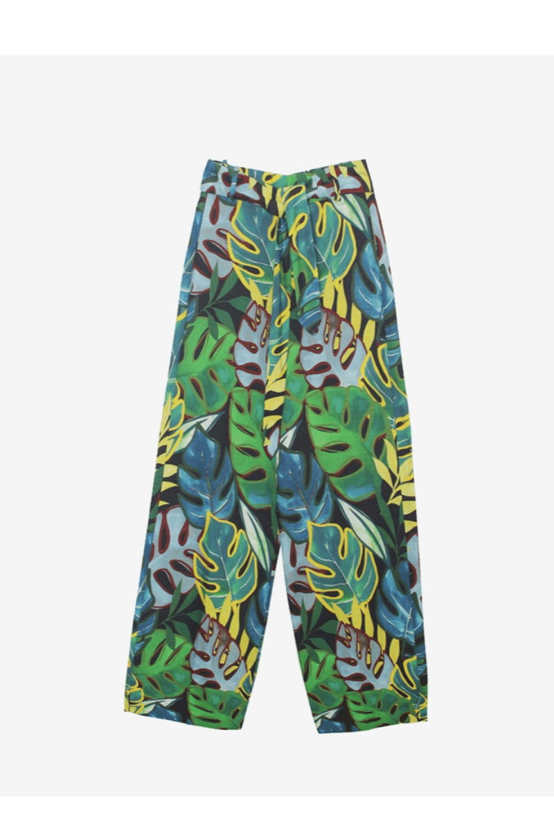 Pantalón estampado tropical